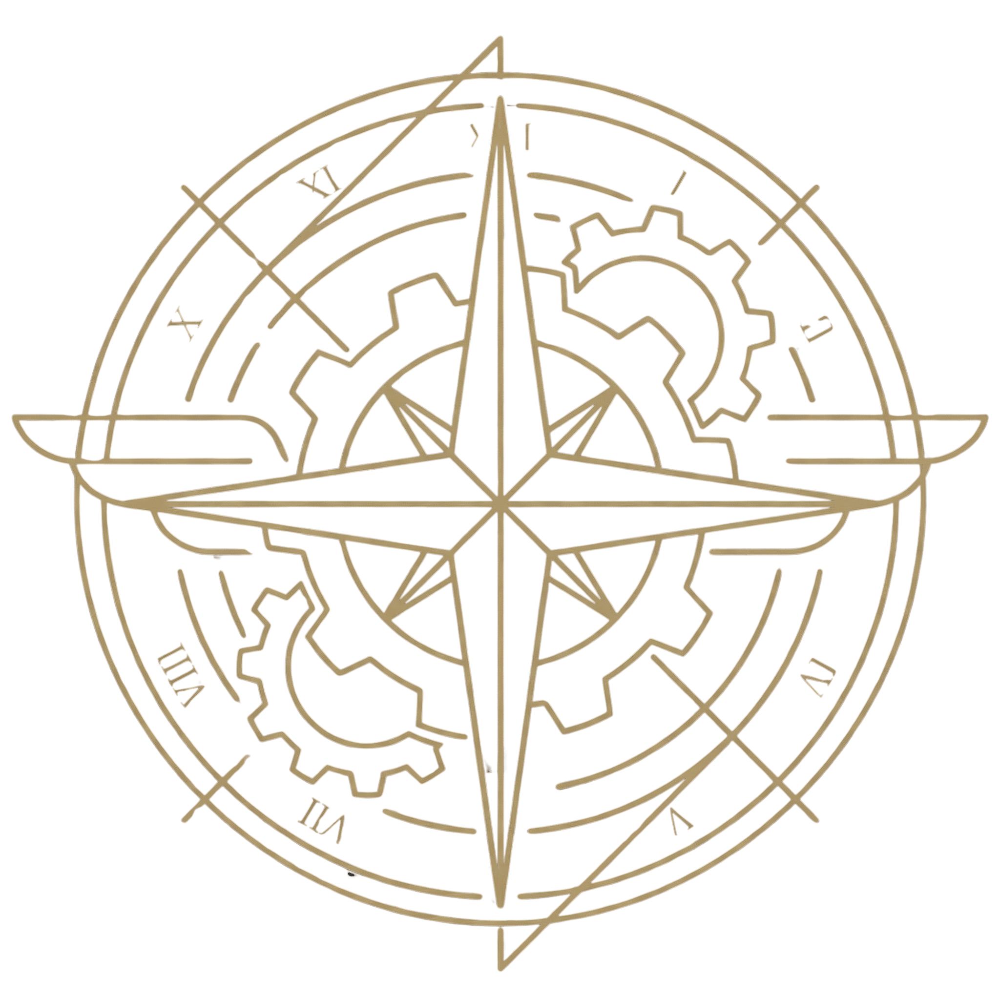 Shield compass icon representing time and endurance mastery